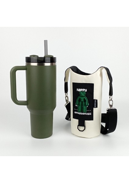 El Yapımı Happy Bear Matara Termos Kılıfı Kulplu Model Quencher Pipetli 1,18 fırsatları