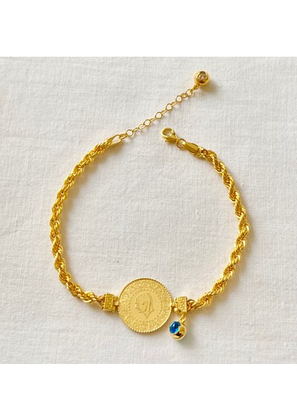 Halat Zincirli 22 Ayar Ceyrekli Bileklik fırsatları