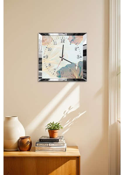 Gümüş Çerçeveli Pastel Rüyalar Temalı Dekoratif Mdf Duvar Saati modelleri