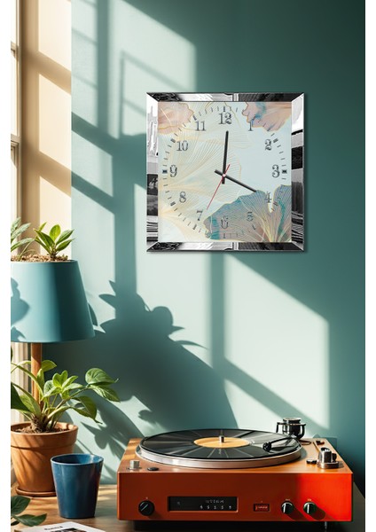 Gümüş Çerçeveli Pastel Rüyalar Temalı Dekoratif Mdf Duvar Saati fırsatları