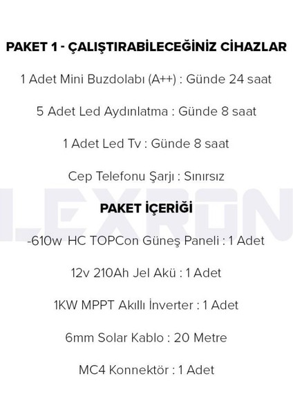 Monokristalli Mini Buzdolabı Paketi (Paket 1)