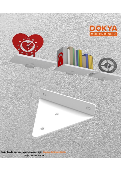 2'li Beyaz Gizli Duvar Rafı Askı Aparatı ve 20X40 cm Beyaz Mdf fiyatları