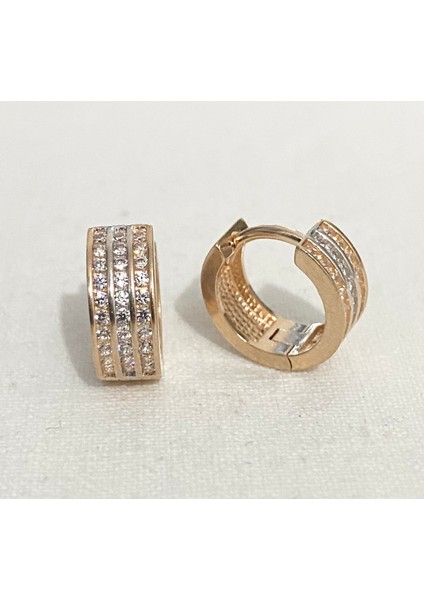 Sıra Taşlı Rose Halka Küpe fırsatları