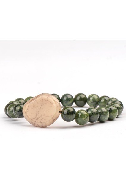 Kanada Yeşimi Doğal Taş Bileklik (8 Mm) – Doğanın Kalbi