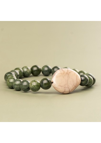 Kanada Yeşimi Doğal Taş Bileklik (8 Mm) – Doğanın Kalbi modelleri