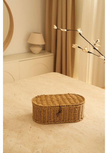 Rattan Oval Düzenleyici Sepet