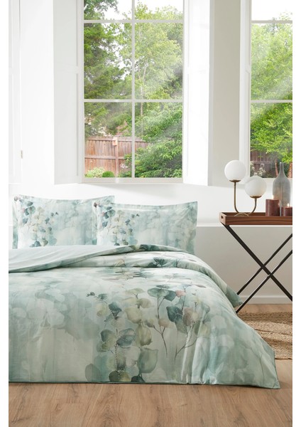 Nature Drip Çift Kişilik Nevresim Takımı - Yesil