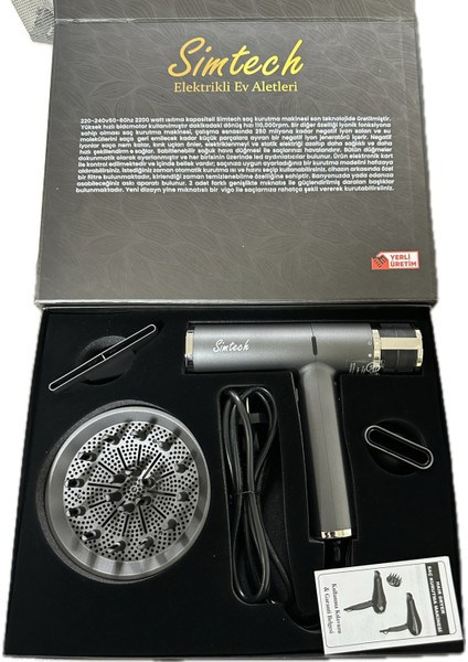 Iyonik ve Ultra Sessiz Saç Kurutma Makinesi, Hızlı ve Etkili Kullanım Sağlar