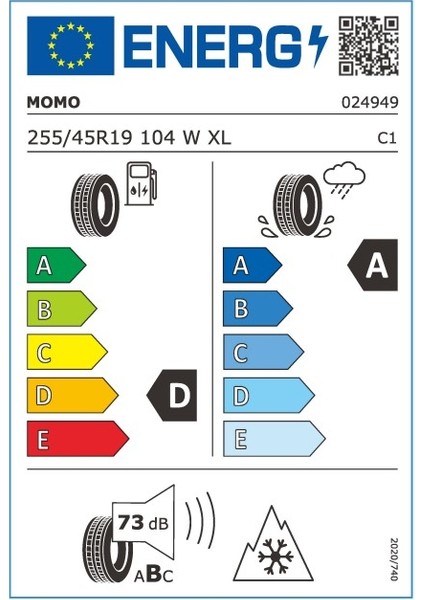 Tesla Model Y Uyumlu Momo 255/45R19 Dört Mevsim Lastiği 4 Adet YILI:2025 + CA22 19" Jant 4 Adet indirimleri