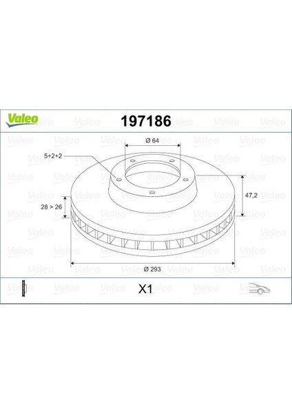 197186 - Ön Fren Aynası Honda Crv Iıı 2.0/2.4 Vtec-2.4/2.2 I-Ctdı 06- 293×28X5DL Havalı
