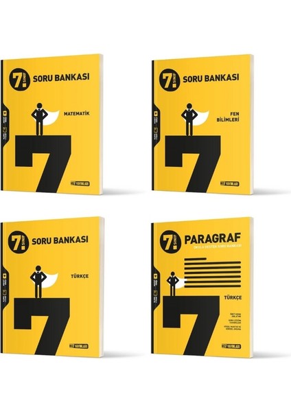 7.sınıf Matemati+Fen+Türkçe+Paragraf Soru Bankası Seti