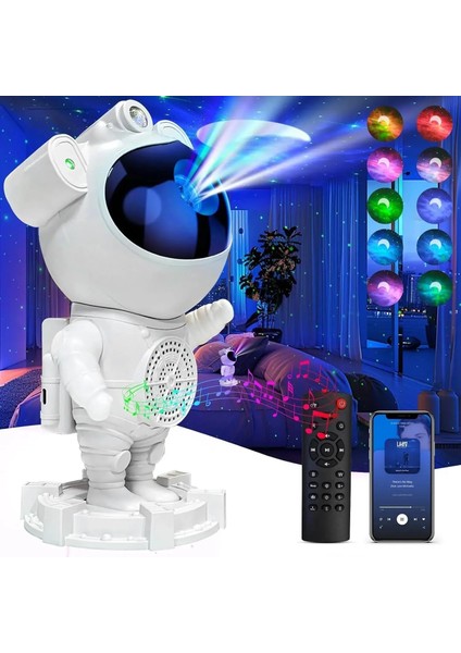 Akıllı Astronot Projeksiyon Gece Aydınlatma & Bluetooth Hoparlör (5256) fırsatları