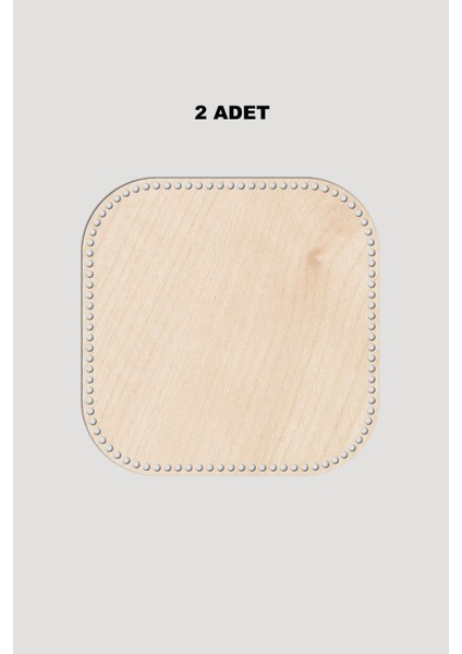 Ahşap Kare Oval Sepet Tepsi Tabanı 40X40 cm 2 Adet Akça 3mm