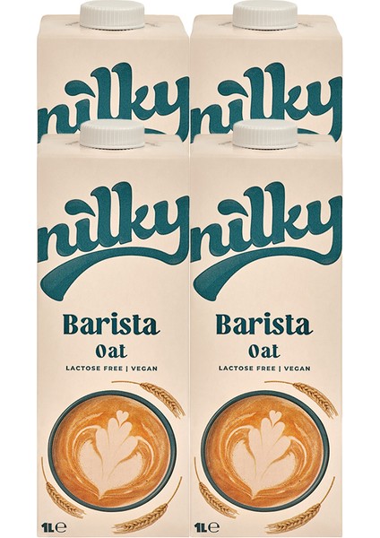 Barista Yulaf Sütü Bitkisel Bazlı Laktosuz Vegan 4x1 Lt
