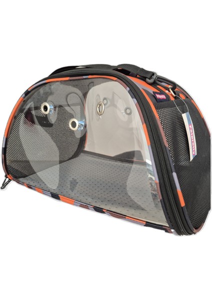 Turuncu Şeffaf ve Kamuflaj Tarzında Kedi ve Köpek Taşıma Çantası fiyatları
