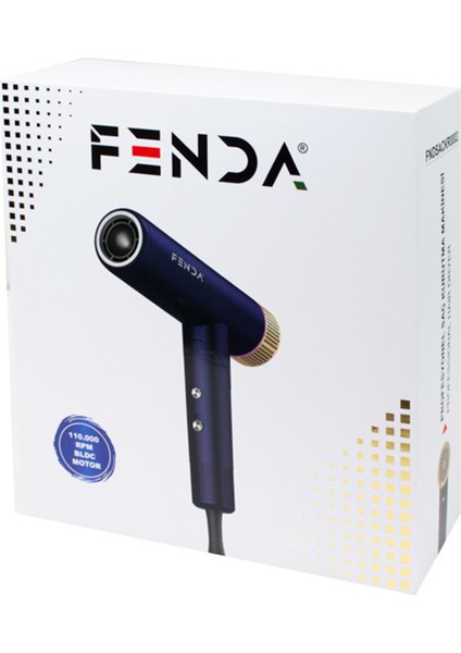 Lacivert Profesyonel Saç Kurutma Makinesi, Hızlı ve Güçlü Kurutma Özelliği