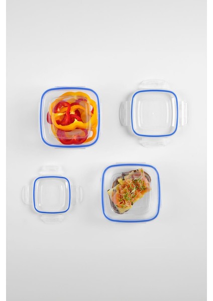 Kare 10 Parça Contalı Vakumlu Sızdırmaz Hava Almaz Saklama Kabı Seti 2X(3750/2400/1500/900/500 Ml) fırsatları