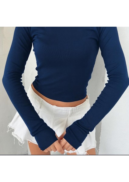 Parmak Geçirme Detaylı Pamuklu Premium Kalite Basic Kadın Bluz fiyatları