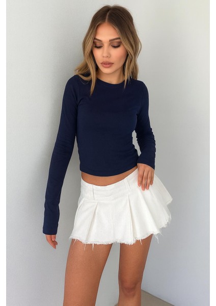 Parmak Geçirme Detaylı Pamuklu Premium Kalite Basic Kadın Bluz modelleri