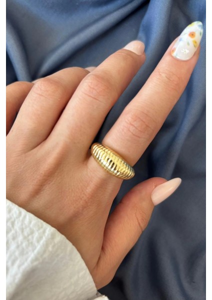 Yeni Sezon Textura Tasarım Ayarlanabilir Kadın Yüzük fırsatları