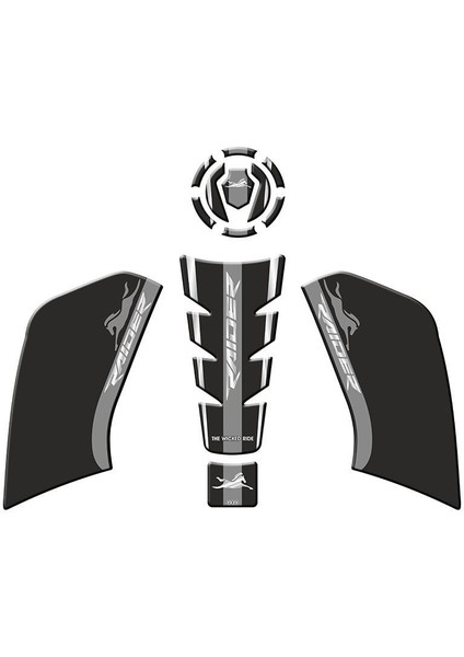 Gogo Tank Pad Set 005 Siyah Gri - Tvs Raider 125