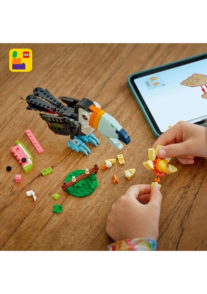 LEGO Creator 3'ü 1 Arada Vahşi Hayvanlar: Tropikal Tukan Kuşu 31173-7 Yaş ve Üzeri Doğa ve Hayvan Tutkunu Çocuklar Için Kelebek ve Balık Olarak Inşa Edilebilen Yaratıcı Oyuncak Yapım Seti (225 Pr) modelleri