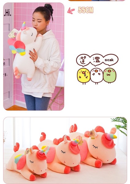 Melek Gökkuşağı Unicorn Bebek Peluş Oyuncaklar Büyük Bez Bebek Bebek Uyku Yastığı (Yurt Dışından) modelleri