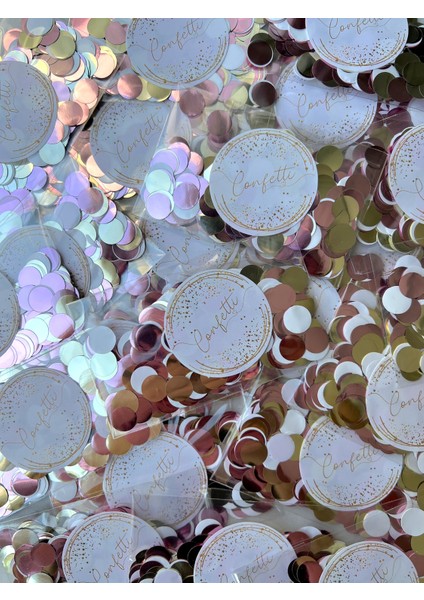 50'li Konfeti Paketi Seti - Pastel Renkli Stickerlı Paketli Düğün, Nikah, Nişan Konfetisi fiyatları