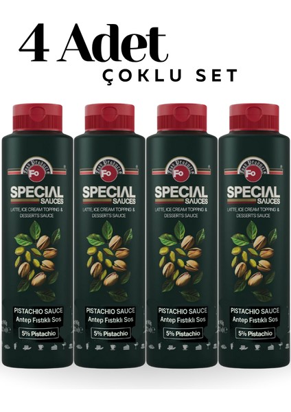 Antep Fıstıklı (Pistachio) Sos %5 Antep Fıstıklı Topping Sos x 4 Adet