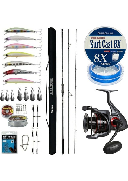 Yekoutdoor Yüksek Performans Okuma Olta Seti Okuma Alijos Surf 435 cm 100+250 gr 3 Parça&okuma Ceymar C-8000A Olta Makinesi