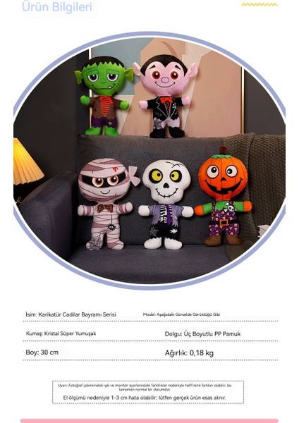 Cadılar Bayramı Bebek Peluş Oyuncak Komik Balkabağı Adam Kafatası Canavar Oyuncak Cadılar Bayramı Sahne (Yurt Dışından) fiyatları