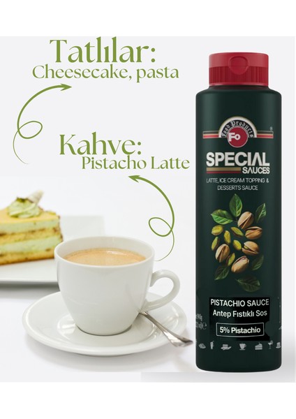 Antep Fıstıklı (Pistachio) Sos %5 Antep Fıstıklı Topping Sos x 4 Adet modelleri
