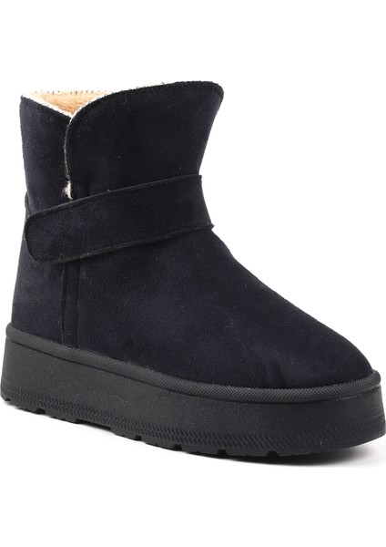 Kadın Siyah Günlük Kalın Taban Bot - Içi Kürklü Platform Streç Model modelleri