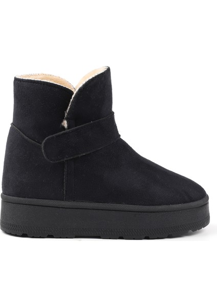Kadın Siyah Günlük Kalın Taban Bot - Içi Kürklü Platform Streç Model fırsatları