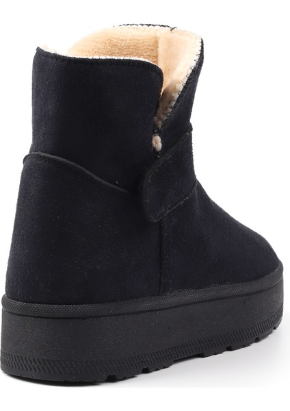 Kadın Siyah Günlük Kalın Taban Bot - Içi Kürklü Platform Streç Model indirimleri