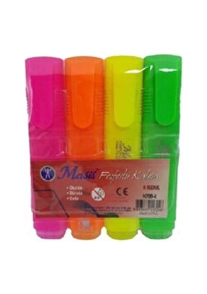 Fosforlu Kalem 4 Renk Canlı Renklerle Ergonomik Tasarımda Konforlu Yazım Deneyimi fiyatları