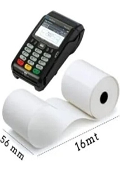 Termal Pos Rulosu 10'lu Paket 56 mm Genişlik 16 m Uzunluk Beyaz Renk indirimleri