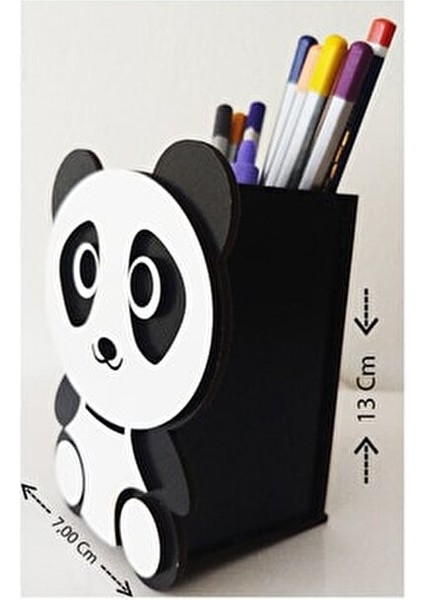 Panda Kalemlik 4mm MDF 1 Adet Siyah Beyaz Renkli Eğlenceli Masaüstü Aksesuar fırsatları