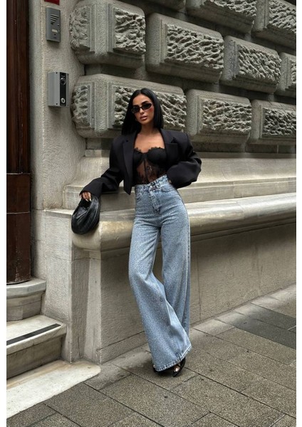 Pinterest Tasarım Taş Detay Tasarım Wide Leg Kot Pantolon Geniş Paça fırsatları