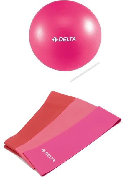 3 Adet Pilates Bandı Farklı Dirençlerde 3 Direnç Lastiği, 20 cm Mini Denge Egzersiz Pilates Top Seti