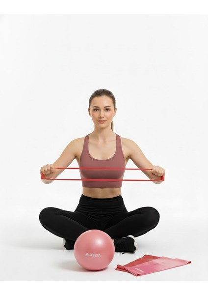 3 Adet Pilates Bandı Farklı Dirençlerde 3 Direnç Lastiği, 20 cm Mini Denge Egzersiz Pilates Top Seti fırsatları