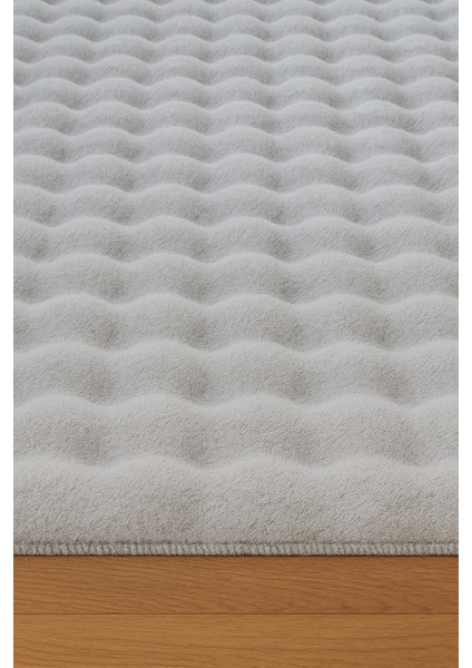 Gri Yumuşak Bubble Kaymaz Özel Taban Peluş Halı Yolluk modelleri