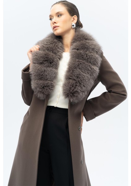 Çıkabilir Kürklü Belden Bağlamalı Uzun Kaşmir Kaban Duman 3133-TK indirimleri