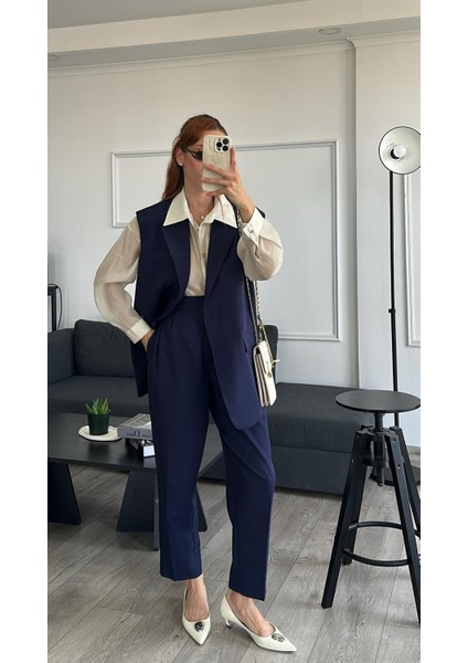 Zr Model Marka Vatkalı Yelek Pantolon Takım - Havuç Pantolon Uzun Yelek Düz Renk Takım fiyatları