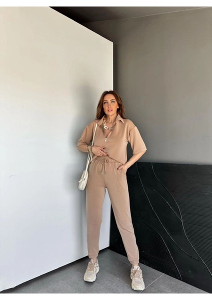 Gri Yaka ve Paçası Fermuarlı Takım indirimleri