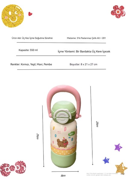 Yüksek Görünümlü Kız Taşınabilir Üç Içecek Termos Bardak 316 Paslanmaz Çelik Öğrenci Niş Çarpışmayan Karikatür Pipetli Bardak (Yurt Dışından) fiyatları