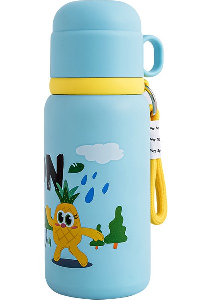 Yeni Yüksek Değerli Paslanmaz Çelik Fincan Karikatür Su Bardağı Çocuk Termos Bardağı Sevimli Öğrenci Bardağı Kapaklı Çift Içecek Bardağı (Yurt Dışından)