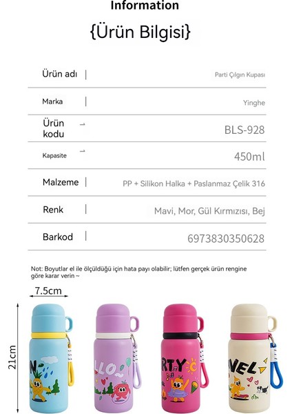 Yeni Yüksek Değerli Paslanmaz Çelik Fincan Karikatür Su Bardağı Çocuk Termos Bardağı Sevimli Öğrenci Bardağı Kapaklı Çift Içecek Bardağı (Yurt Dışından) fiyatları