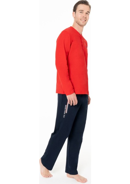 Erkek Düğmeli Yaka Uzun Kollu Pijama Takımı S26959 Cepli modelleri