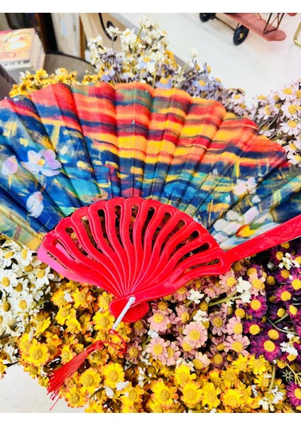 Plastik Desenli Yelpaze